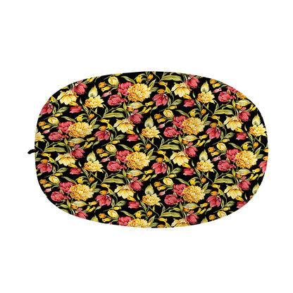 Red And Yellow Flowers Print Car Side Mirror Covers