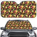 Red And Yellow Flowers Print Car Windshield Sun Shade