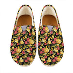 Red And Yellow Flowers Print Casual Shoes
