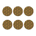 Red And Yellow Flowers Print Coaster Set