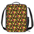 Red And Yellow Flowers Print Crossbody Lunch Bag