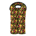 Red And Yellow Flowers Print Double Neoprene Wine Tote