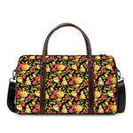 Red And Yellow Flowers Print Duffle Bag