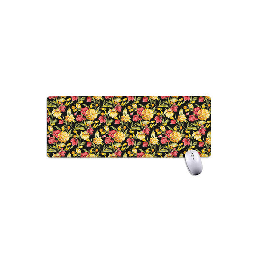 Red And Yellow Flowers Print Extended Mouse Pad