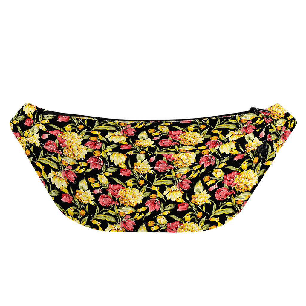 Red And Yellow Flowers Print Fanny Pack