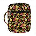 Red And Yellow Flowers Print Front Pocket Bible Bag