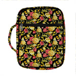 Red And Yellow Flowers Print Front Pocket Bible Bag