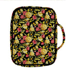 Red And Yellow Flowers Print Front Pocket Bible Bag
