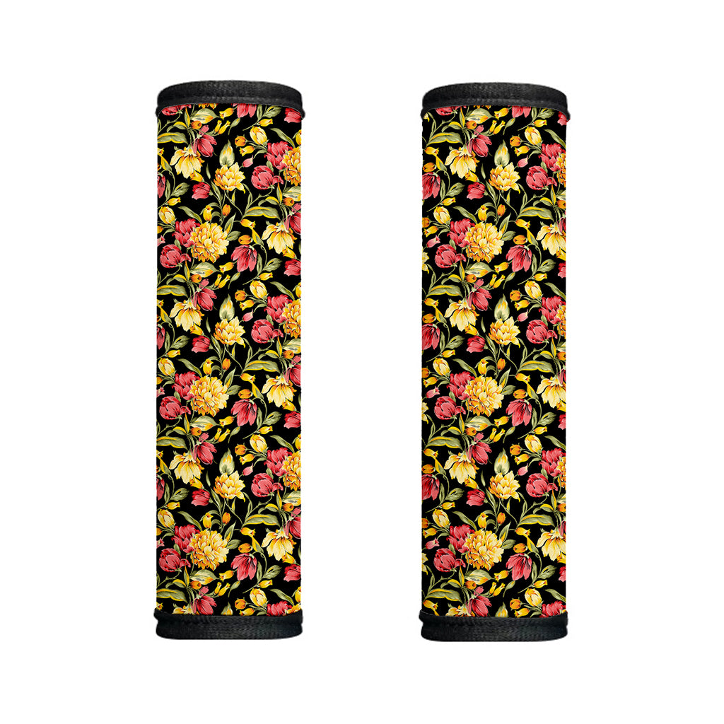 Red And Yellow Flowers Print Handle Covers