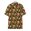 Red And Yellow Flowers Print Hawaiian Shirt