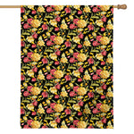 Red And Yellow Flowers Print House Flag