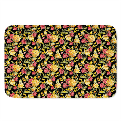Red And Yellow Flowers Print Indoor Door Mat