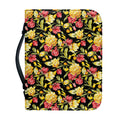 Red And Yellow Flowers Print Leather Bible Cover