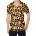 Red And Yellow Flowers Print Men's Shirt