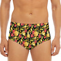 Red And Yellow Flowers Print Men's Triangle Swim Briefs
