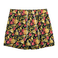 Red And Yellow Flowers Print Mesh Shorts