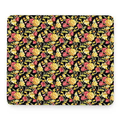 Red And Yellow Flowers Print Mouse Pad