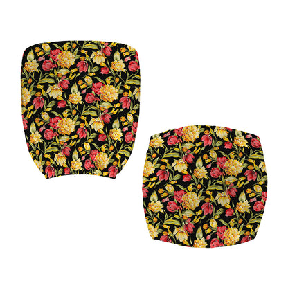 Red And Yellow Flowers Print Office Chair Cover