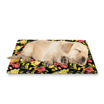 Red And Yellow Flowers Print Pet Cooling Mat Cover