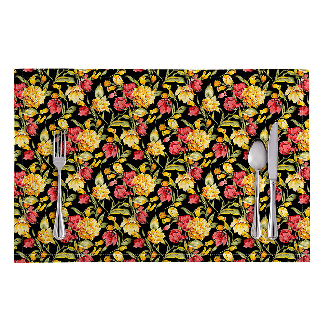 Red And Yellow Flowers Print Placemat