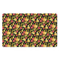 Red And Yellow Flowers Print Polyester Doormat
