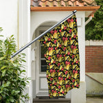 Red And Yellow Flowers Print Polyester Flag