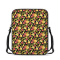 Red And Yellow Flowers Print Rectangular Crossbody Bag