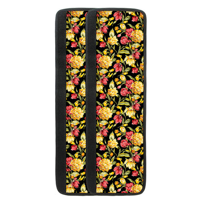 Red And Yellow Flowers Print Refrigerator Handle Covers