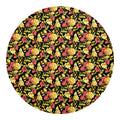 Red And Yellow Flowers Print Round Blanket