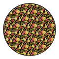Red And Yellow Flowers Print Round Floor Mat