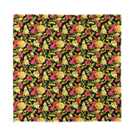 Red And Yellow Flowers Print Silk Bandana