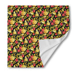 Red And Yellow Flowers Print Silk Bandana