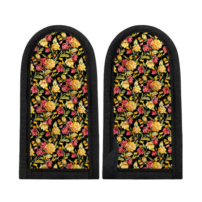 Red And Yellow Flowers Print Skillet Handle Cover