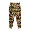 Red And Yellow Flowers Print Sweatpants