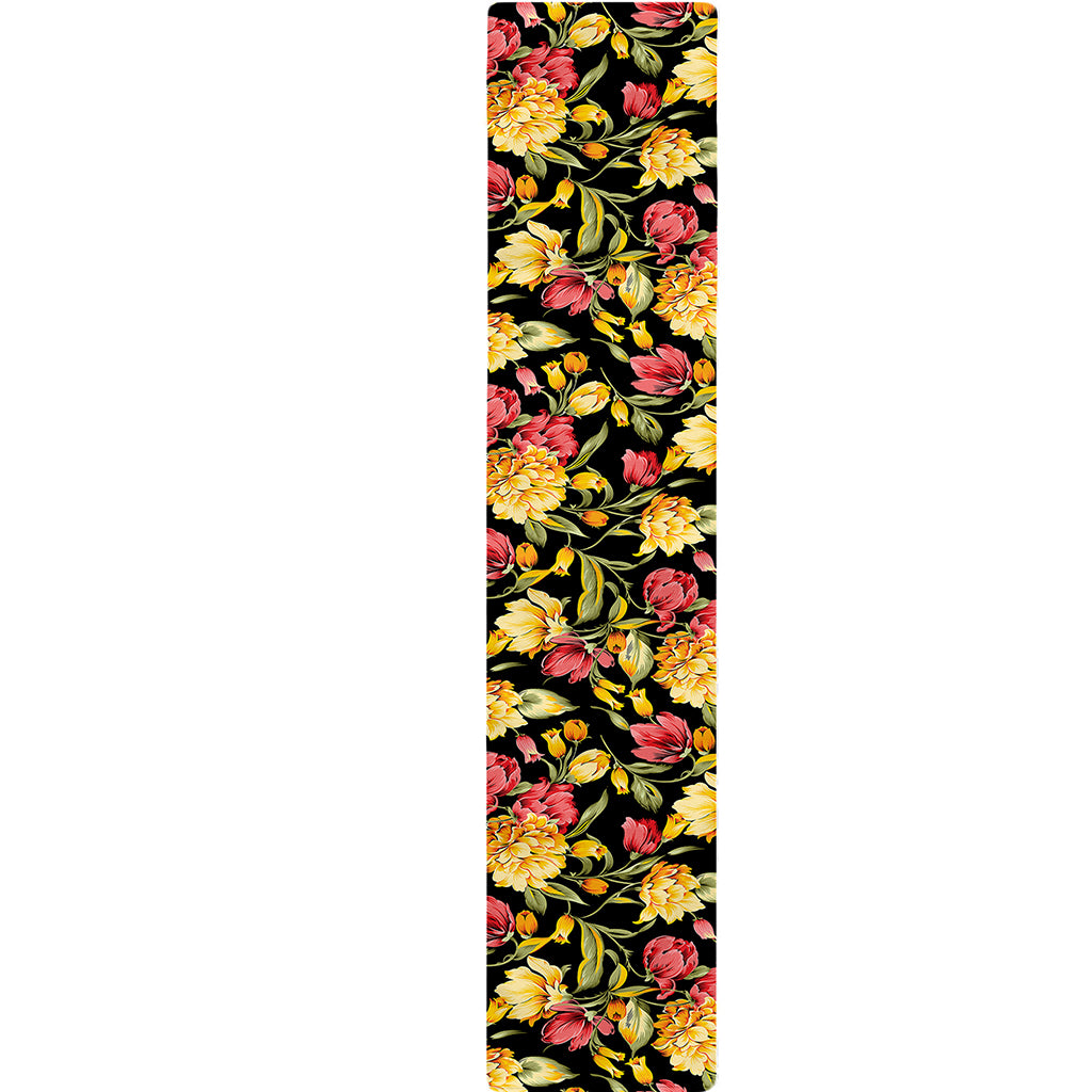Red And Yellow Flowers Print Table Runner