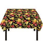 Red And Yellow Flowers Print Tablecloth