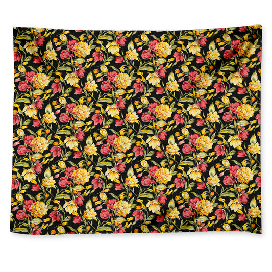 Red And Yellow Flowers Print Tapestry