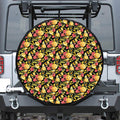 Red And Yellow Flowers Print Tire Cover