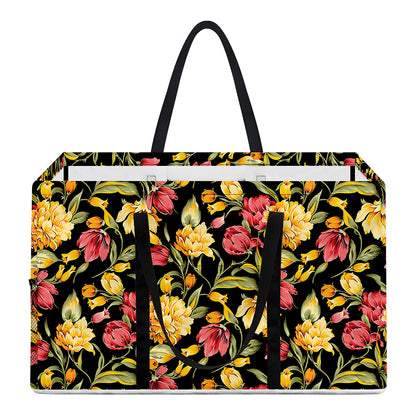 Red And Yellow Flowers Print Utility Tote Bag