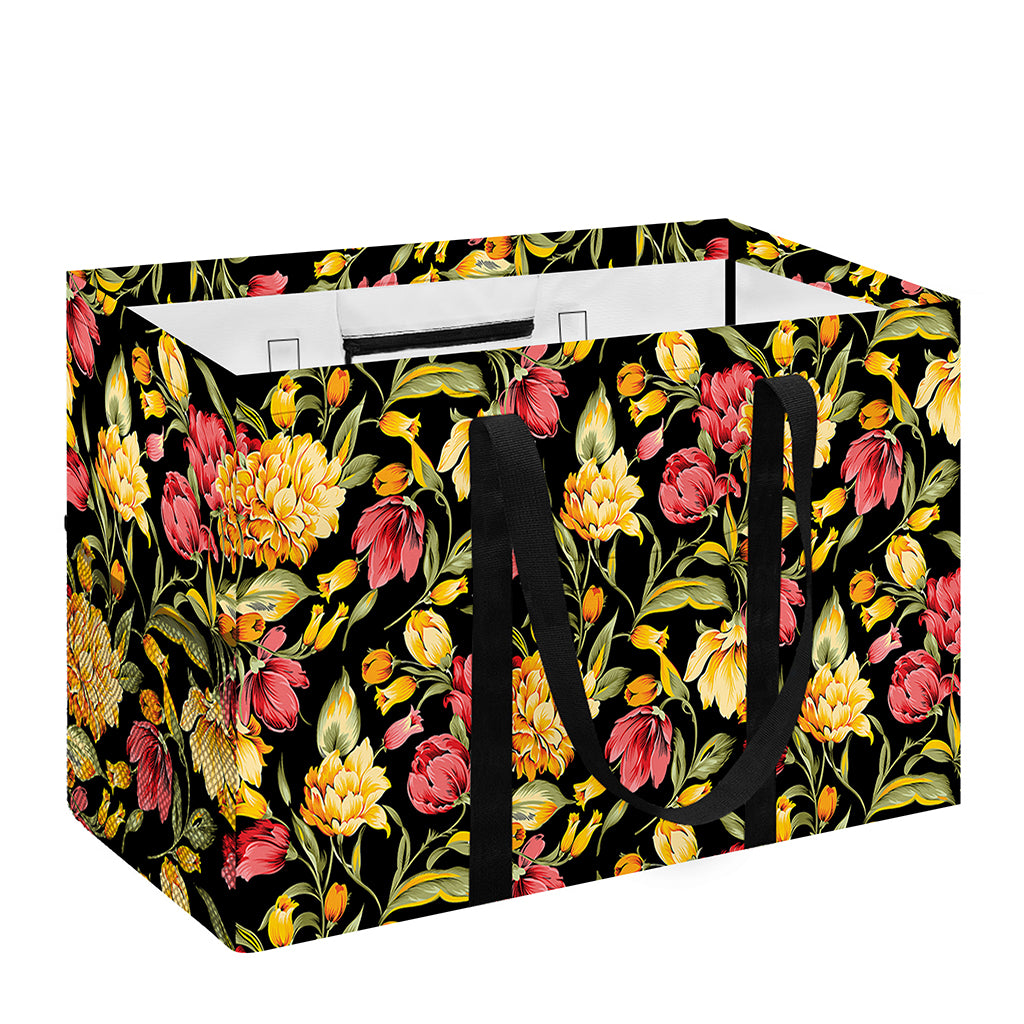 Red And Yellow Flowers Print Utility Tote Bag