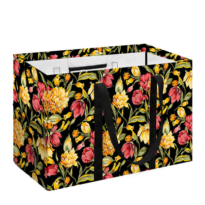 Red And Yellow Flowers Print Utility Tote Bag