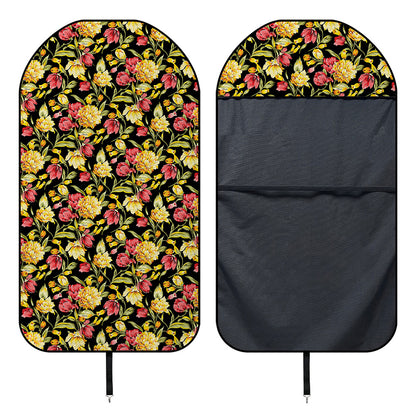 Red And Yellow Flowers Print Waterproof Car Seat Cover