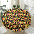 Red And Yellow Flowers Print Waterproof Round Tablecloth