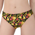 Red And Yellow Flowers Print Women's Panties