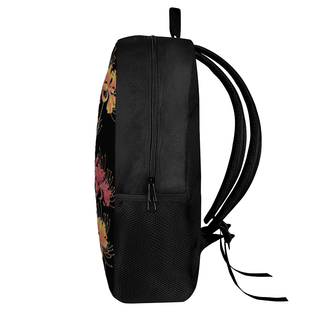 Red And Yellow Japanese Amaryllis Print 17 Inch Backpack