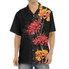 Red And Yellow Japanese Amaryllis Print Aloha Shirt