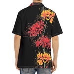 Red And Yellow Japanese Amaryllis Print Aloha Shirt