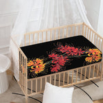 Red And Yellow Japanese Amaryllis Print Baby Crib Sheet
