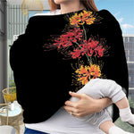 Red And Yellow Japanese Amaryllis Print Baby Seat Cover