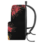 Red And Yellow Japanese Amaryllis Print Backpack